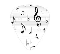 Clef Music Notes Sheet Symbol Treble Abstract,12 Pcs Guitar Pick,3 Different Thickness Plectrums for Acoustic Guitar Bass Ukulele (0.46mm 0.96mm 0.71mm)