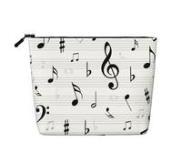 Clef Music Notes Sheet Symbol Treble Abstract, Cosmetic Bag Imitation Linen Makeup Bag Portable Travel Toiletry Bag