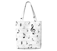 Clef Music Notes Sheet Symbol Treble Abstract,Reusable Grocery Bags Shopping Tote Bags Large Capacity Canvas Shoulder bag