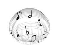 Clef Music Notes Sheet Symbol Treble Abstract,Shower Cap Nightcap Double Layer Waterproof Elastic Bath Cap Reusable Hair Cap