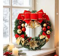 CLEFFNS 12 Inches Christmas Wreath Xmas Wreath Merry Christmas Door Wreath Pine Artificial Christmas Wreath Garland Christmas Decorations