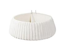 CLEFFNS 28 Inch Christmas Tree Collar White Stripes Plush Faux Fur, Soft Boho Xmas Tree Ring Tree Skirt For Christmas Trees Decor