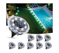 CLEFFNS 8 Pcs Solar Ground Lights,solar Disc Light Outdoor Waterproof, For Pathway, Yard, Deck, Lawn, Patio, Swimming Pool,cool White