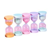 Clegaster Timer for Children - Clesser Timer Set | 05/03/10/15/30 Minutes Colour Neck Colour | Sand Clock Set for Games, Study, Kitchen, Classroom, Desk and Home Decoration | Strum