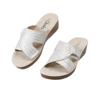 CLEIKS Women's Summer Sandals Flip Flops WCL260424 IT, silver, 8.5 UK