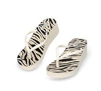 CLEIKS WWC260251 Women's Summer Sandals with Wedge Casual Shoes, zebra, 5 UK