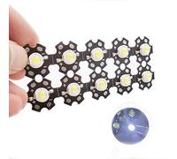Cleiscry 10 pcs High Power Led Chip 3W SMD COB Light Emitter Components Diode on 20mm PCB Base (10pcs 3W White 6000K on PCB)