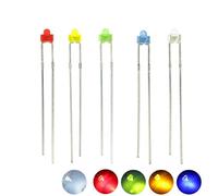 Cleiscry 200pcs 1.8mm 5 colors of each 40pcs round tip diode LED diode light sorted kit green blue white yellow red component DIY