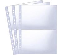 CLEK 30 Pack 60 Pockets A4 Transparent Photocard Sleeves for A4 2/3/4 Ring Binder Albums,Waterproof Postcard Sleeves Page Protector, 31×23cm Side Loading Postcard Albums
