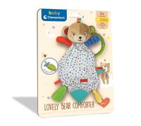 Clementoni - 17654 - Lovely Bear Comforter - Toddler Plush Toy, Early Years Toys, Infant Toys, New Born Soft Toys Gift, 100% Washable