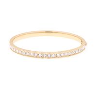 Clemara Hinge Crystal Yellow Gold Coloured Bangle