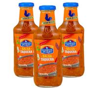Clemente Jacques Taquera Salsa Bottle 370g (Pack of 3) - Mexican Taco Sauce, Spicy Taquera Salsa for Tacos, Burritos & Nacho Dips