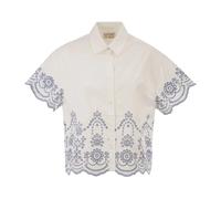 Clementine Crop Blouse Sangallo - female - MC2 Saint Barth - Shirts - White - M - Blouses & Shirts M