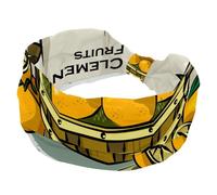 Clementine on Basket Women’s Headbands, Elastic Wide Turban Headband, Soft Head Bands, Non Slip Hairband for Yoga Workout Sport Running