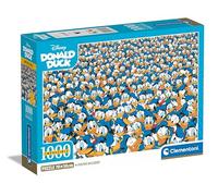 Clementoni Jigsaw Puzzle Impossible Donald Duck 1000 Pieces - Compact Box, Poster Included, Puzzle For Adults 14-99 Years, Gift For Men/Women, Hard Jigsaw, Difficult Puzzle, Made In Italy, 39799