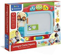 Clementoni 17658 Baby Magnetic Sing and Learn Chalkboard Children 18-36 Months, Early Childhood Activity Centre, for Drawing, Teaching Numbers, Words and Shapes, with Shapes and Stencil, Italian
