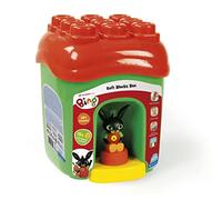 Clementoni - 17692 - Bing bucket - bucket with clemmy bricks and Bing character - interlocking roof - soft construction set for children 18 months - Made in Italy