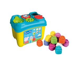 Clementoni - 17715 - Peppa Pig - Activity Bucket - Playset Clemmy Soft Blocks Children 10 Months, Soft Building Blocks, Machine Washable - Made In Italy