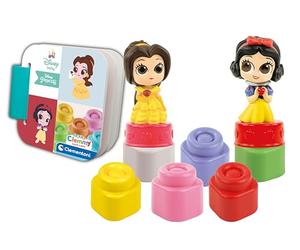 Clementoni - 17843 - Soft Clemmy Disney Princess Playset - Soft Building Blocks, Clemmy Blocks For 6 Months, Building Bricks Washable, Construction Kids, Development & Activity Toys, Made In Italy