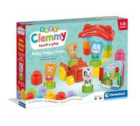 Clementoni - 17884 - Soft Clemmy - Baby Happy Farm - First Childhood Building Set, Soft Clemmy Stones, Blocks for Children 6 Months, Sensory Play, Washable, Made in Italy