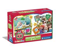Clementoni 18286 Educational Games-2 in 1 Cocomelon-Learning Toys for 3 Year Olds (Italian, English, French, German, Spanish, Dutch and Polish) [Amazon Exclusive]