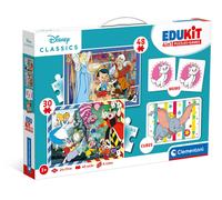Clementoni - 18290 - Edukit 4 In 1 Disney Classics (30 And 48 Pieces Puzzle, Memo And Six Cubes), Children Jigsaw Puzzle, Memo Games, Card Games For Kids 4 Years, Made In Italy