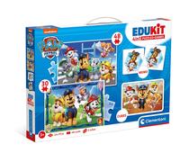 Clementoni - 18291 - Edukit 4 In 1 Paw Patrol (30 And 48 Pieces Puzzle, Memo And Six Cubes), Children Jigsaw Puzzle, Memo Games, Card Games For Kids 4 Years, Made In Italy