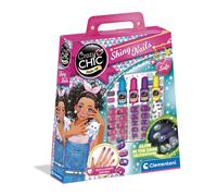 Clementoni 18689 Uñas brillantes en la oscuridad Crazy Chic-Shiny Make Up for Gi