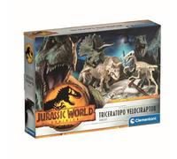Clementoni - 19289 - Jurassic World - Dino Kit 2 In 1 Triceratop + Velociraptor - Science Kit For Kids 6 Years, Excavation Kit Toy, Realistic Dinosaur, Excavate And Assemble Fossils
