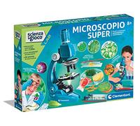 Clementoni - 19293 - Science and Game Lab - Super Microscope - Laboratory, Children's Optical Microscope, Over 50 Science Experiments, Scientific Game 8 Years (Italian Version), Multicoloured