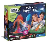 Clementoni - 19354 - Science and Play Lab - Volcanoes and Super Eruptions - Scientific Experiments for Children from 8 Years, Fluorescent Educational Volcanic Eruption (Game in Italian), Made in Italy
