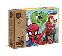 Clementoni - 20262 - Marvel Super Hero - 24 maxi pieces - Made in Italy - 100% recycled materials, jigsaw puzzle for kids