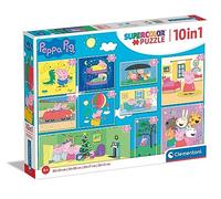 Clementoni - 20271 - Supercolor Puzzle 10 In 1 Peppa Pig (3x18, 4x30, 2x48 and 1x60 Pieces) - Jigsaw Puzzle For Kids Age 4