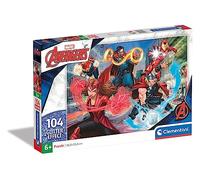 Clementoni 20347 Supercolor Glitter Marvel Avengers-104 Pieces-Jigsaw Puzzle for