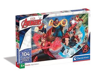 Clementoni - 20347 - Supercolor Puzzle Glitter Marvel Avengers - 104 Pieces - Jigsaw Puzzle For Kids Age 6