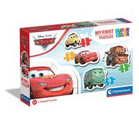 Clementoni 20804 Supercolor Cars Puzzle 3 + 6 + 9 + 12 Pieces from 2 Years, Colourful Children's Puzzle with Special Luminosity and Colour Intensity, Skill Game for Children