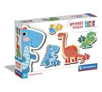 Clementoni - 20834 - Supercolor Puzzle - Dinosaurs - 3+6+9+12 Pieces, Jigsaw Puzzle For Kids Age 2, Puzzle Cartoon, Made In Italy
