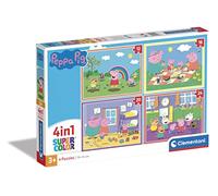 Clementoni - 21516-4 In 1 Supercolor Puzzle - Peppa Pig - 12+16+20+24 Pieces, Jigsaw Puzzle For Kids Age 3, Puzzle Cartoon, Made In Italy