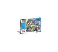 Clementoni - 21522-4 In 1 Supercolor Puzzle - Sonic - 12+16+20+24 Pieces, Jigsaw Puzzle For Kids Age 3, Puzzle Cartoon, Made In Italy