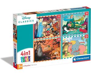 Clementoni 21523 Disney Classics Supercolor 4 in 1 Classics-12+16+20+24 Pieces,