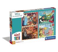 Clementoni - 21523 - Supercolor Puzzle 4 In 1 - Disney Classics - 12+16+20+24 Pieces, Jigsaw Puzzle For Kids Age 3, Puzzle Cartoon, Made In Italy