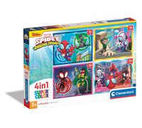 Clementoni - 21528 - Supercolor Puzzle 4 In 1 - Marvel Spidey And His Amazing Friends - 12+16+20+24 Pieces, Jigsaw Puzzle For Kids Age 3, Puzzle Cartoon, Made In Italy