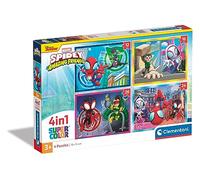 Clementoni - 21528 - Supercolor Puzzle 4 In 1 - Marvel Spidey And His Amazing Friends - 12+16+20+24 Pieces, Jigsaw Puzzle For Kids Age 3, Puzzle Cartoon, Made In Italy