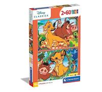 Clementoni - 21604 - Supercolor Puzzle for children - Disney Lion King - 2 x 60 Pieces Puzzle