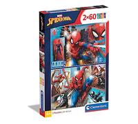 Clementoni 21608 Spiderman 21608-Spiderman-2 x 60 Pieces Puzzle, Multi-Coloured