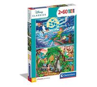 Clementoni - 21613 - Supercolor Puzzle - Disney Peter Pan + Jungle Book - 2x60 pieces - Made in Italy - jigsaw puzzle children age 5+