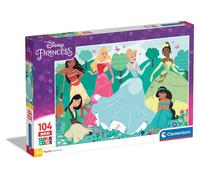 Clementoni 23767 Disney Princess Supercolor Princess-104 Maxi Pieces-Jigsaw Puzzle for Kids Age 4, Multicolor, Medium