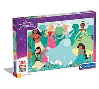 Clementoni 23767 Disney Princess Supercolor Princess-104 Maxi Pieces-Jigsaw Puzzle for Kids Age 4, Multicolor, Medium