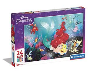 Clementoni 24 el. maxi super kolor Disney princess little mermaid 24243 [PUZZLE], Red, Blue, and Other Underwater Shades