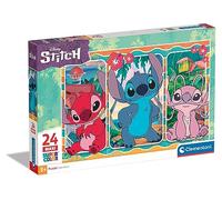 Clementoni - 24029 - Supercolor Puzzle - Disney Stitch - 24 Maxi Pieces| Jigsaw Puzzle For Kids Age 3| Puzzle Cartoon| Made In Italy